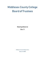 Middlesex County College Board of Trustees : Meeting Material Box 1.1 November 1964 - July 1970