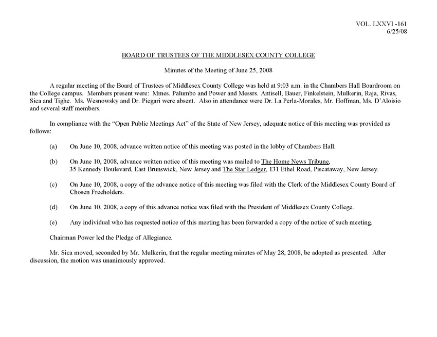 Board of Trustees Meeting Minutes June 2008 - New Page