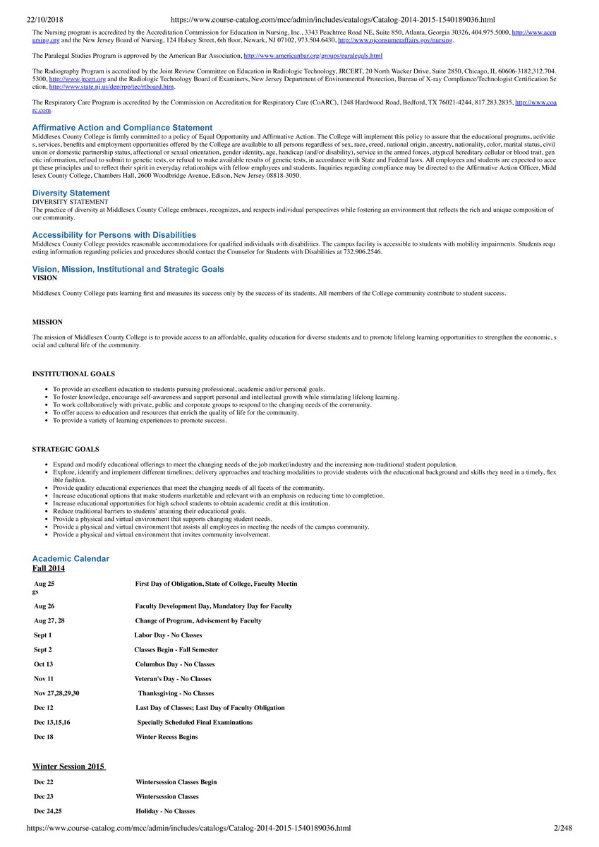 2014 – 2015 Course Catalog - Page 3