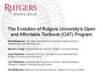 The Evolution of Rutgers University’s Open and Affordable Textbook (OAT) Program