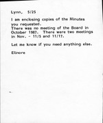 Board of Trustees Meeting Minutes October 1987