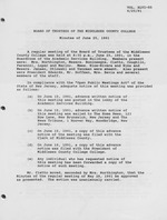 Board of Trustees Meeting Minutes June 1991