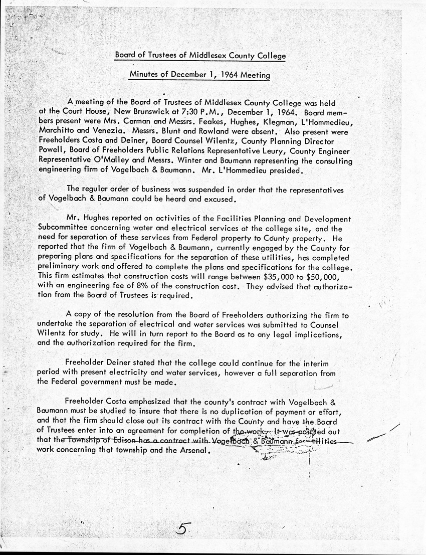 Board of Trustees Meeting Minutes December 1964 - New Page