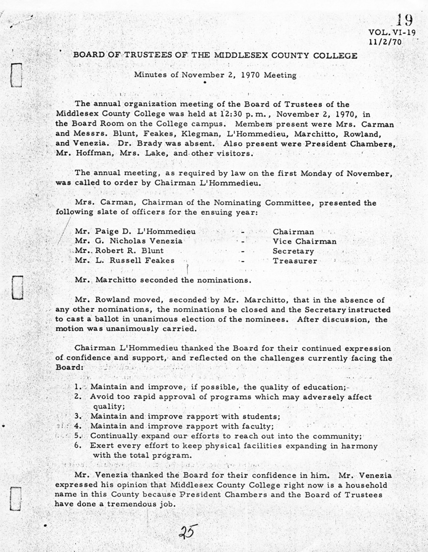 Board of Trustees Meeting Minutes November 1970 - New Page
