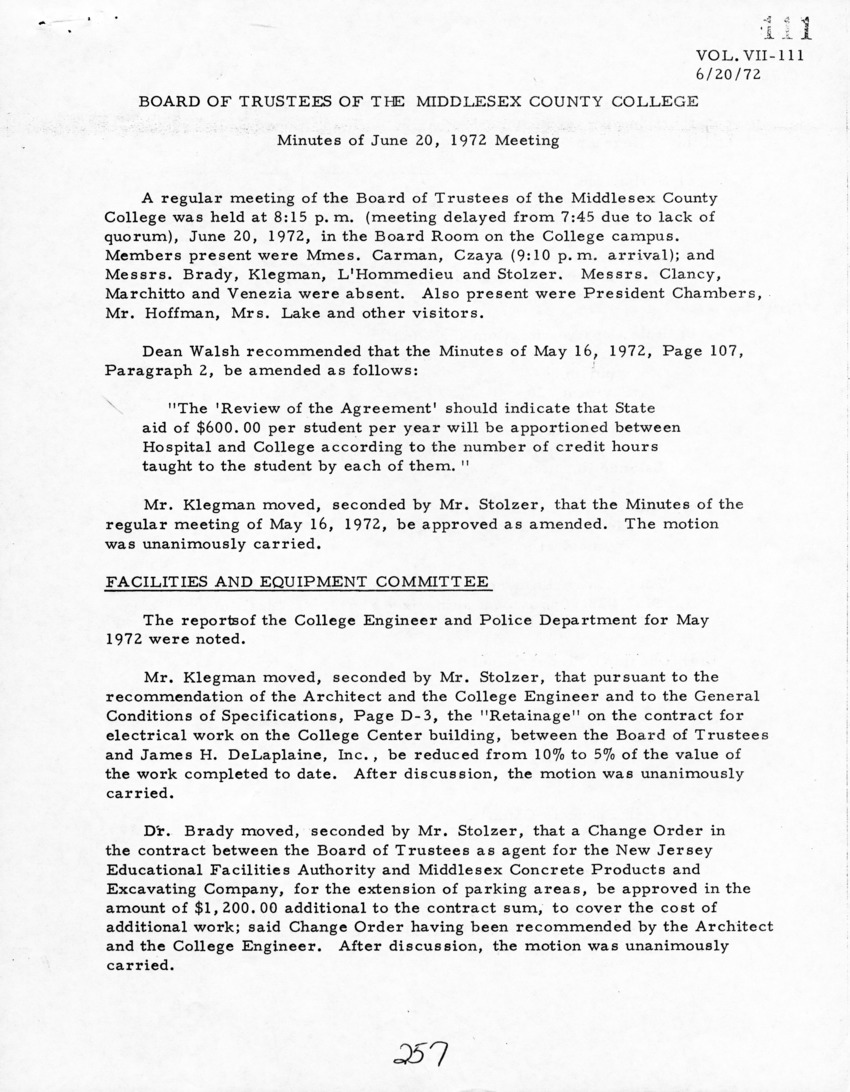 Board of Trustees Meeting Minutes June 1972 - New Page