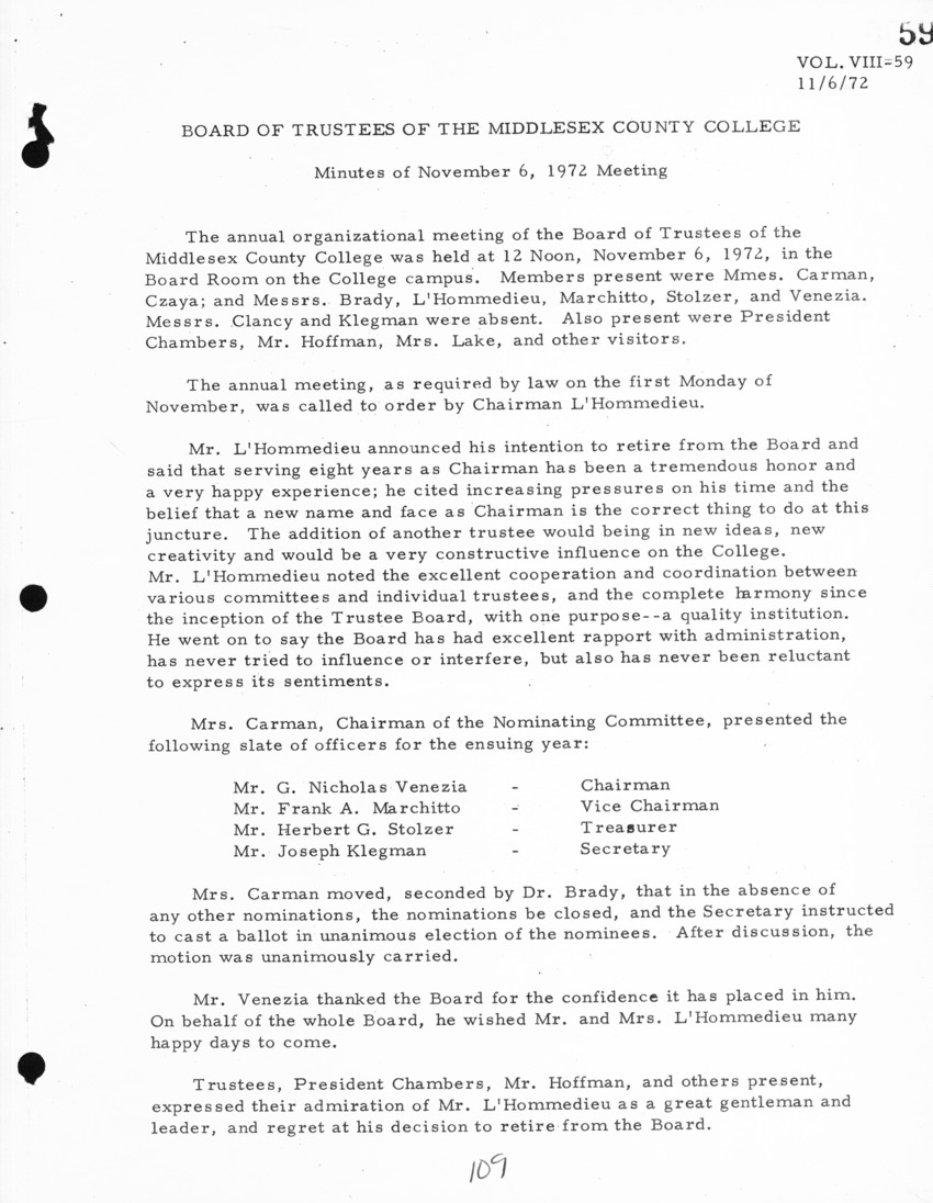 Board of Trustees Meeting Minutes November 1972 - New Page