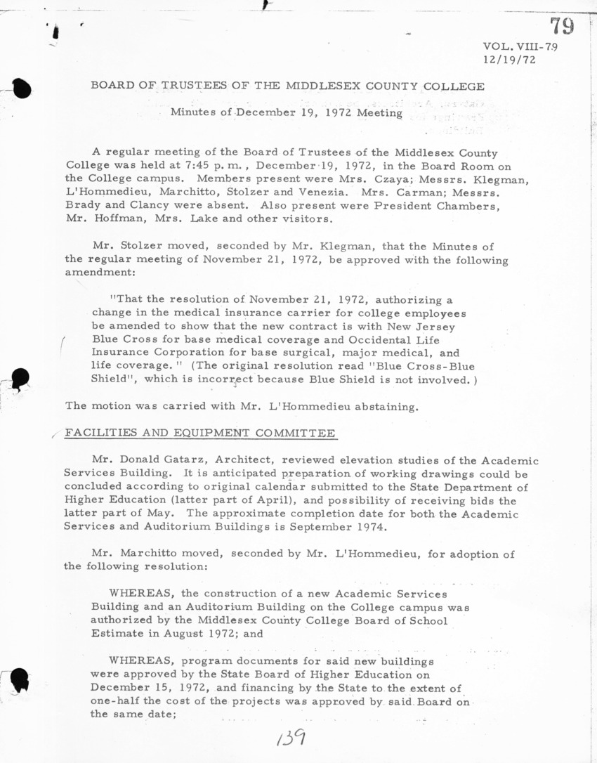 Board of Trustees Meeting Minutes December 1972 - New Page