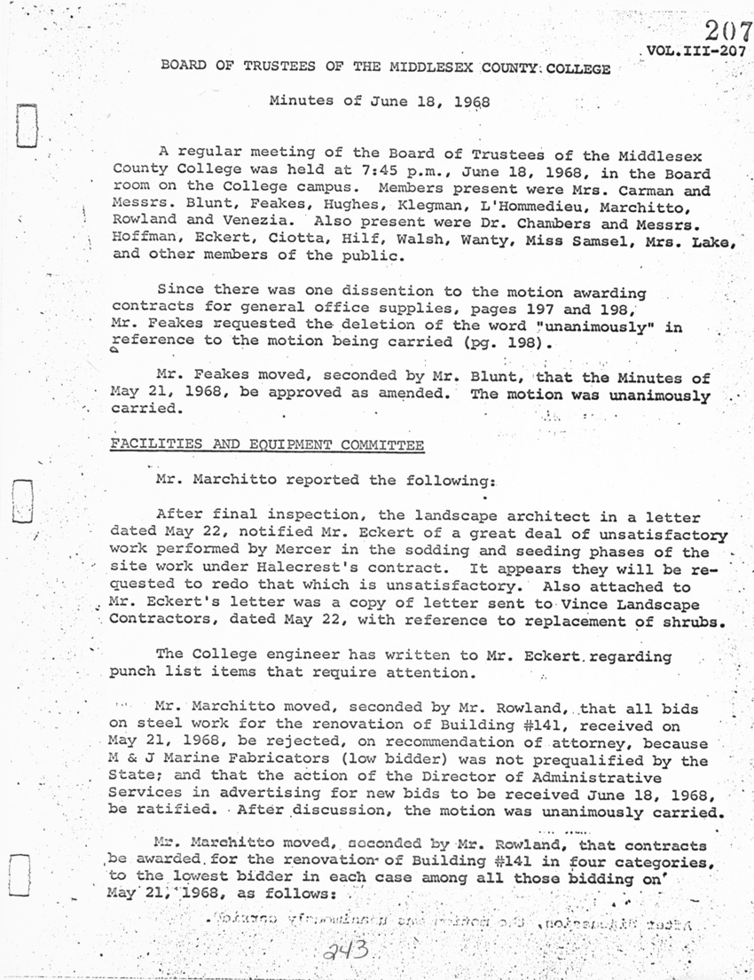 Board of Trustees Meeting Minutes June 1968 - New Page