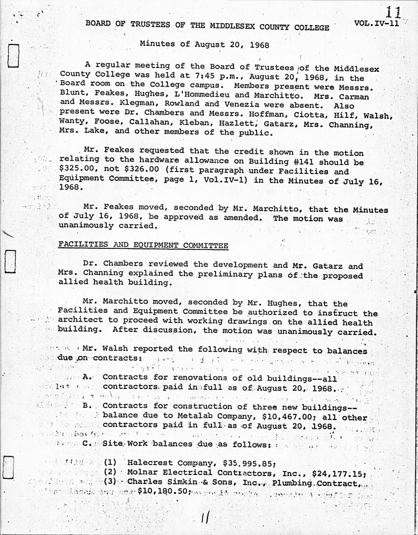 Board of Trustees Meeting Minutes August 1968 - New Page