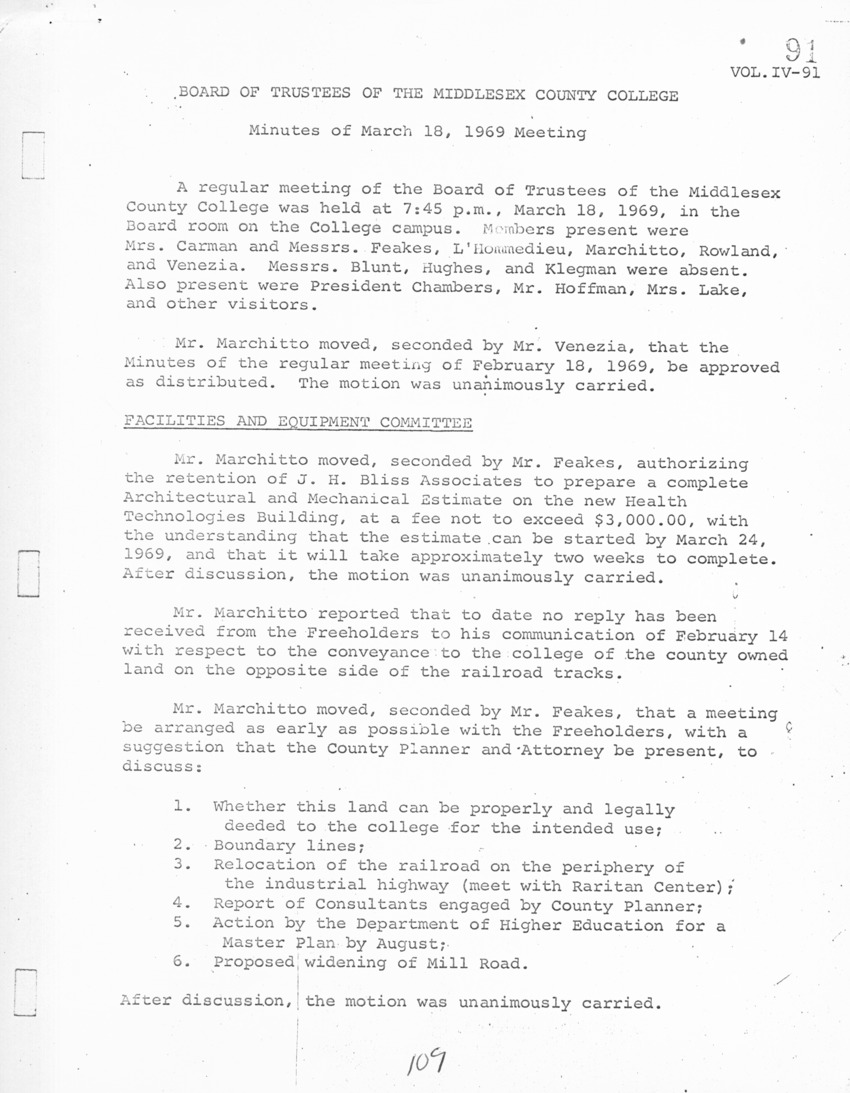 Board of Trustees Meeting Minutes March 1969 - New Page