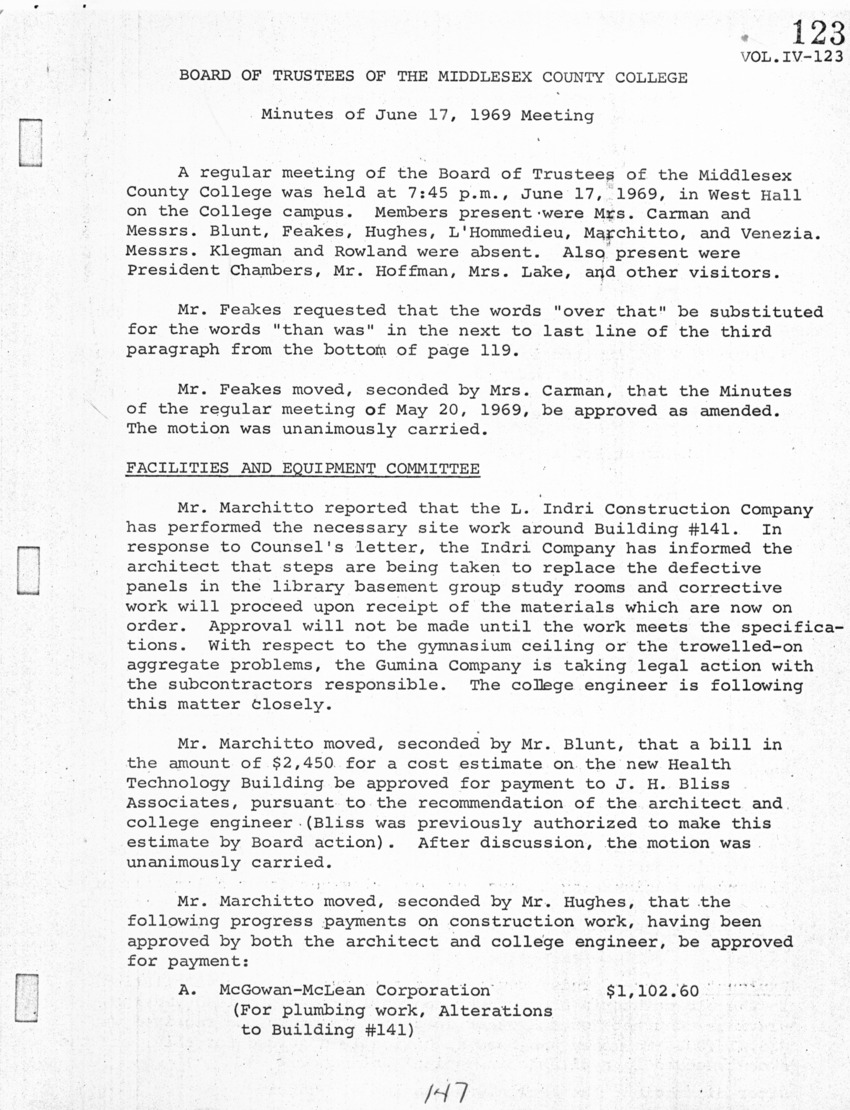 Board of Trustees Meeting Minutes June 1969 - New Page