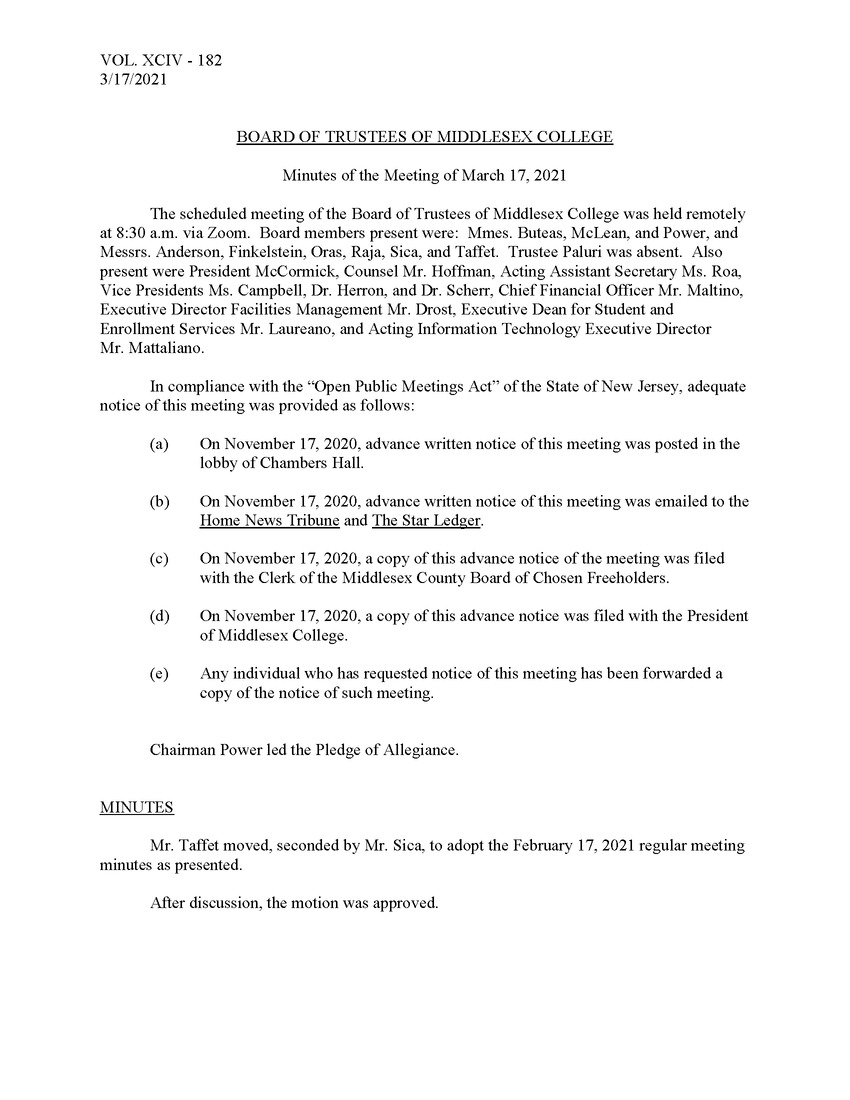Board of Trustees Meeting Minutes March 2021 - New Page