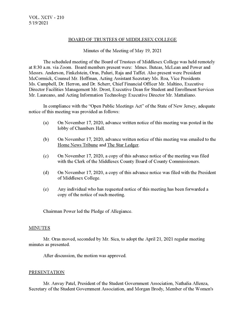 Board of Trustees Meeting Minutes May 2021 - New Page