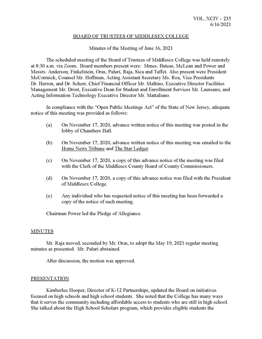 Board of Trustees Meeting Minutes June 2021 - New Page